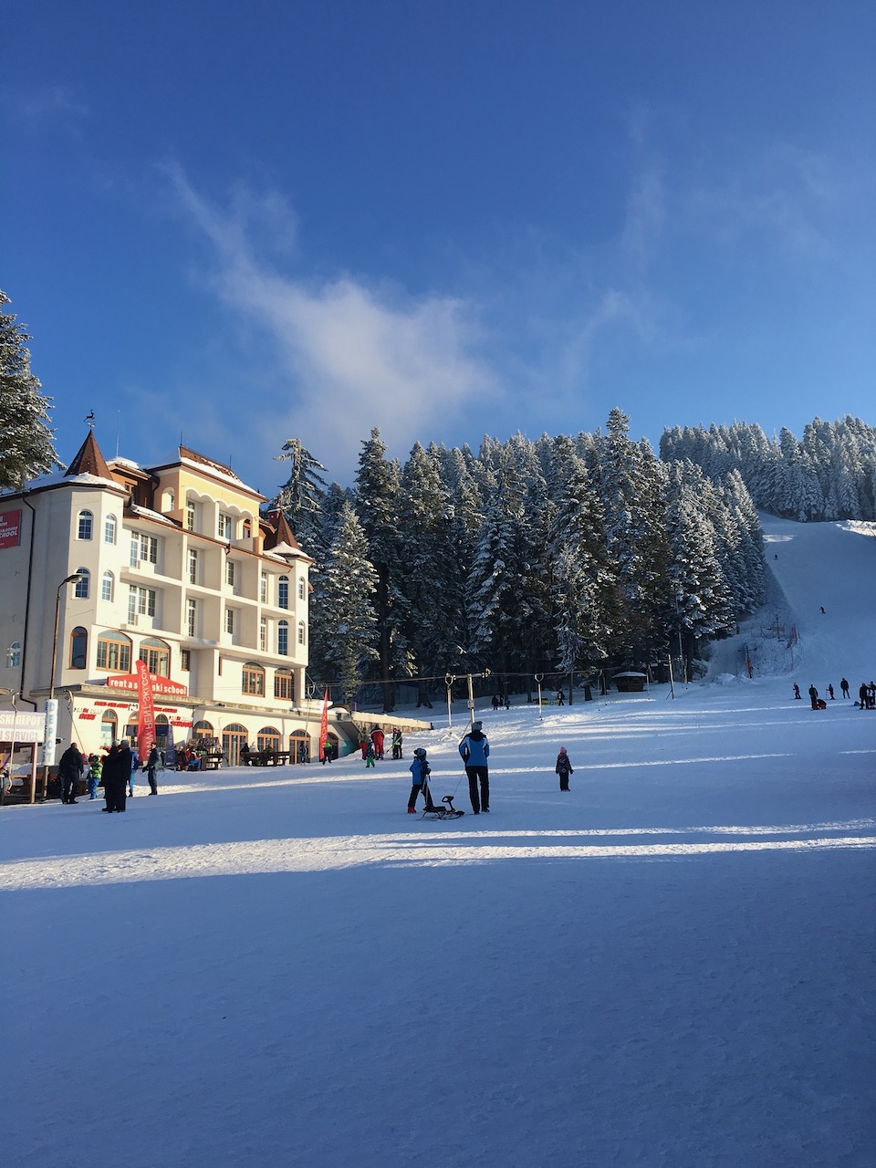 Fresh snow on Borovets mountain slopes